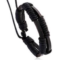 Rundsleder armbanden, Koeienhuid, met Wax, met 8-9cm*2 extender keten, Verstelbare & mode sieraden, meer kleuren voor de keuze, 13mm, Lengte 17-18 cm, Verkocht door PC