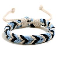 Tissu en coton bracelet, avec 8-9cm chaînes de rallonge, fait à la main, Réglable & bijoux de mode, plus de couleurs à choisir, 6mm, Longueur 17-18 cm, Vendu par PC