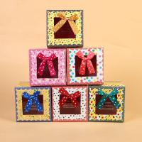 Jewelry Gift Box Paper Square hardwearing & dustproof & with ribbon bowknot decoration Sold By PC