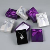 Κοσμήματα Gift Box, Χαρτί, με Σφουγγάρι, Πλατεία, Ανθεκτικό & Dustproof, περισσότερα χρώματα για την επιλογή, 90x70x30mm, Sold Με PC