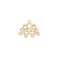 Brass naušnica Drop Komponenta, Mesing, zlatna boja pozlaćen, možete DIY & šupalj, 12x14mm, Prodano By PC