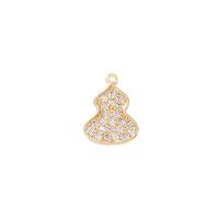 Cubic Zirconia Micro Pave Brass Pendant Calabash gold color plated micro pave cubic zirconia Sold By PC