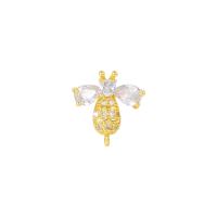 Cubic Zirconia Micro Pave Brass Pendant Bee gold color plated micro pave cubic zirconia Sold By PC