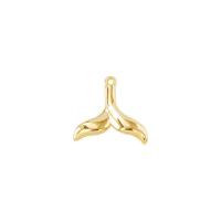 Messing hangers, De staart van de zeemeermin, gold plated, 13x12mm, Verkocht door PC