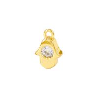 Cubic Zirconia Micro Pave Brass Pendant Hand gold color plated micro pave cubic zirconia Sold By PC