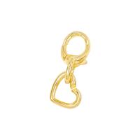 Messing Lobster Claw Cord Clasp, guldfarve belagt, du kan DIY, 1.50x3.40mm, Solgt af PC