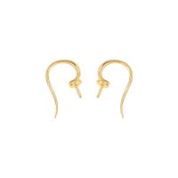 Brass Hook earwire, Sárgaréz, arany színű aranyozott, DIY, 9x15.50mm, Által értékesített pár