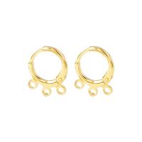 Messing Huggie Hoop Earring zoeken, gold plated, DIY, 12x15mm, Verkocht door pair