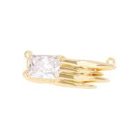 Cilindrata Zircone micro pavimenta ottone connettore, placcato color oro, Micro spianare cubic zirconia, 11x32mm, Venduto da PC