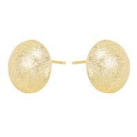 Messing oorbelknoppen, Ronde, gold plated, voor vrouw, 15x15mm, Verkocht door pair