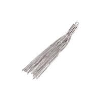 Messing Tassel Lang, QuasteTroddel, Platinfarbe platiniert, 6x58mm, verkauft von PC