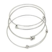 Roestvrij staal armbanden, 304 roestvrij staal, machine gepolijst, Verstelbare & DIY, oorspronkelijke kleur, 1.20mm, Binnendiameter:Ca 61mm, Verkocht door PC