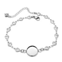 Inossidabile, Acciaio, Bracciale, Ricerca, 304 acciaio inox, macchina lucidato, DIY & formato differente per scelta, colore originale, 16.50x21.70x6mm, Lunghezza 16.5 cm, Venduto da PC