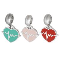 Stainless Steel European Pendants 316 Stainless Steel Heart Unisex & enamel Approx 5mm Sold By PC