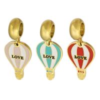 Stainless Steel European Pendants 316 Stainless Steel Hot Balloon Vacuum Ion Plating Unisex & enamel Approx 5mm Sold By PC