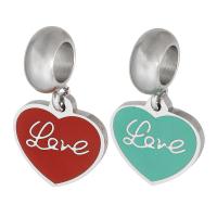 Stainless Steel European Pendants 316 Stainless Steel Heart Unisex & enamel Approx 5mm Sold By PC