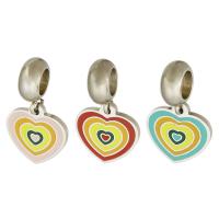 Stainless Steel European Pendants 316 Stainless Steel Heart Unisex & enamel Approx 5mm Sold By PC