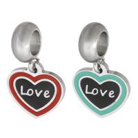 Stainless Steel European Pendants 316 Stainless Steel Heart Unisex & enamel Approx 5mm Sold By PC