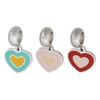 Stainless Steel European Pendants 316 Stainless Steel Heart Unisex & enamel Approx 5mm Sold By PC