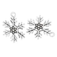 Zinc Alloy Pendler, Snowflake, antik sølv farve forgyldt, Unisex, sølv, nikkel, bly & cadmium fri, 18x24x2mm, Hole:Ca. 2mm, Solgt af KG