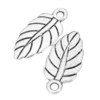 Pendants Sinc Alloy Leaf, dath airgid antique plátáilte, unisex, airgid, nicil, luaidhe & caidmiam saor in aisce, 9x18.50x1mm, Poll:Thart 1.5mm, Díolta De réir KG