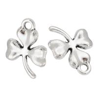 Pendente di quadrifoglio in lega di zinco, lega in zinco, Three Leaf Clover, placcato argento antico, unisex, argento, assenza di nichel,piombo&cadmio, 12x17x2.50mm, Foro:Appross. 1.5mm, Venduto da kg