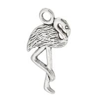 Zinc Alloy Animal Pendler, Crane, antik sølv farve forgyldt, Unisex, sølv, nikkel, bly & cadmium fri, 13x23x2mm, Hole:Ca. 2mm, Solgt af KG