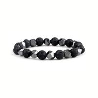 Gemstone Bracelets Non Magnetic Hematite with Gemstone Round handmade & Unisex 8mm Length 7.09 Inch Sold By PC