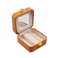 Multifunctionele sieraden box, PU, met Stroomden Stof, Plein, gold plated, Dubbele laag & Stofdicht, meer kleuren voor de keuze, 105x105x50mm, Verkocht door PC