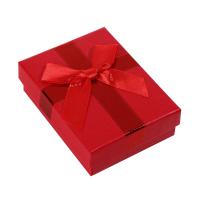 Jewelry Gift Box Paper with Sponge Square dustproof & with ribbon bowknot decoration Sold By PC