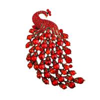 Rhinestone Brooch Zinc Alloy Peacock plated Unisex & with rhinestone nickel lead & cadmium free Sold By PC