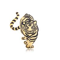 Enamel Brooch Zinc Alloy Tiger plated Unisex nickel lead & cadmium free Sold By PC