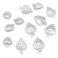 Stainless Steel Heart Pendants 304 Stainless Steel DIY original color Sold By Bag