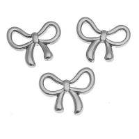 Nakit od nehrđajućeg čelika Privjesci, 304 nehrđajućeg čelika, Bowknot, možete DIY, izvorna boja, 2.60x13x15mm, Prodano By PC