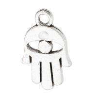 Zink-Aluminium-Anhänger, Zinklegierung, Hand, antik silberfarben plattiert, unisex, Silberfarbe, frei von Nickel, Blei & Kadmium, 12x19x1.50mm, Bohrung:ca. 2mm, verkauft von kg