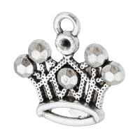 Zinc Alloy Crown riipukset, Sinkkiseos, Kruunu, antiikki hopea päällystetty, Unisex, hopea, nikkeli, lyijy ja kadmium vapaa, 18x18x2mm, Reikä:N. 1.5mm, Myymät KG