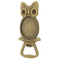 Pendentif en alliage de zinc Cabochon Cadre, hibou, Plaqué de couleur de bronze antique, DIY, protéger l'environnement, sans nickel, plomb et cadmium, 42x99x4mm, Vendu par kg