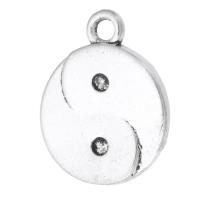 Zinc Alloy Pendler, Flad Rund, antik sølv farve forgyldt, Unisex, sølv, nikkel, bly & cadmium fri, 15x18x2mm, Hole:Ca. 2mm, Solgt af KG