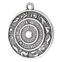 Sinc Alloy Pendants, Babhta Maol, dath airgid antique plátáilte, unisex, airgid, nicil, luaidhe & caidmiam saor in aisce, 30x34.50x2.50mm, Poll:Thart 3mm, Díolta De réir KG