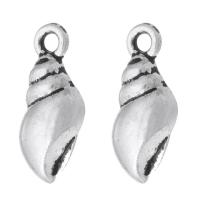 Zinklegierung Tier Anhänger, Strandschnecke, antik silberfarben plattiert, unisex, Silberfarbe, frei von Nickel, Blei & Kadmium, 7x16x3.50mm, Bohrung:ca. 1.5mm, verkauft von kg