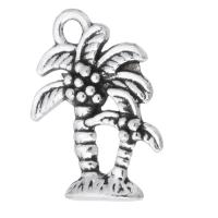 Zink-Aluminium-Anhänger, Zinklegierung, Palm Tree, antik silberfarben plattiert, unisex, Silberfarbe, frei von Nickel, Blei & Kadmium, 13x18x4mm, Bohrung:ca. 2mm, verkauft von kg