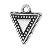 Pendentifs en alliage de zinc, triangle, Plaqué de couleur d'argent, unisexe, argent, protéger l'environnement, sans nickel, plomb et cadmium, 15x16x3mm, Trou:Environ 2mm, Vendu par kg