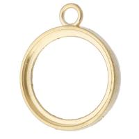 Pendentif en alliage de zinc Cabochon Cadre, beignet, Placage de couleur d'or, DIY, protéger l'environnement, sans nickel, plomb et cadmium, 28x34x5mm, Trou:Environ 4mm, Vendu par kg