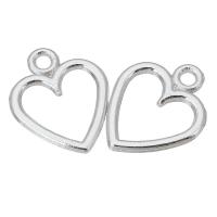 Pendentifs coeur en alliage de zinc, Plaqué de couleur d'argent, unisexe & creux, argent, protéger l'environnement, sans nickel, plomb et cadmium, 11.50x14x1mm, Trou:Environ 1mm, Vendu par kg