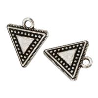 Pendentifs en alliage de zinc, triangle, Plaqué de couleur d'argent, unisexe, argent, protéger l'environnement, sans nickel, plomb et cadmium, 15x16x3mm, Trou:Environ 2mm, Vendu par kg