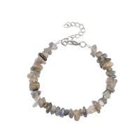 Gemstone Bracciali, Ghiaia naturale, with lega in zinco, placcato color argento, materiali diversi per la scelta, nessuno, 5-8mmm, Lunghezza 7.87 pollice, Venduto da PC