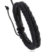 Fashion Opret Wax Cord Armbånd, Voks, med 9-10cm*2 extender kæde, Feather, Dobbelt lag & Justerbar & mode smykker & Unisex, flere farver til valg, Længde 17 cm, Solgt af PC