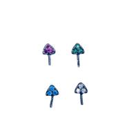 Messing Peg Bail, forgyldt, Micro Pave cubic zirconia, flere farver til valg, 3x7mm, Solgt af PC