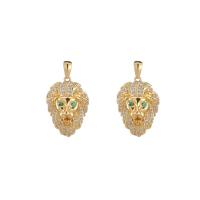 Cubic Zirconia Micro Pave Brass Pendant gold color plated & micro pave cubic zirconia Sold By PC