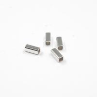 925er Sterling Silber Straight Tube, platiniert, DIY, 3x3x7.20mm, 5PCs/Menge, verkauft von Menge